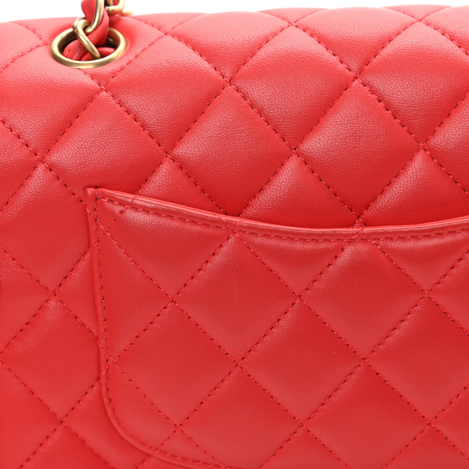 Chanel Lambskin Quilted Mini Rectangular Flap Red 13 of 13