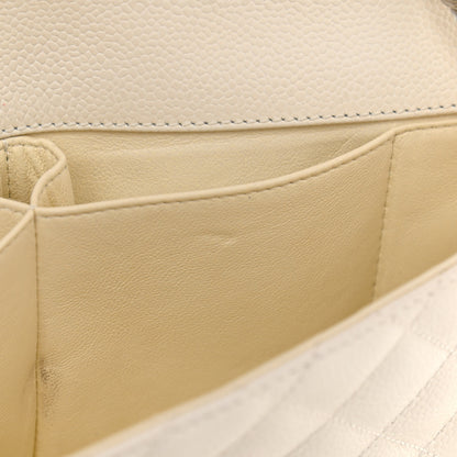 Chanel Caviar Quilted East West Flap White 12 of 18