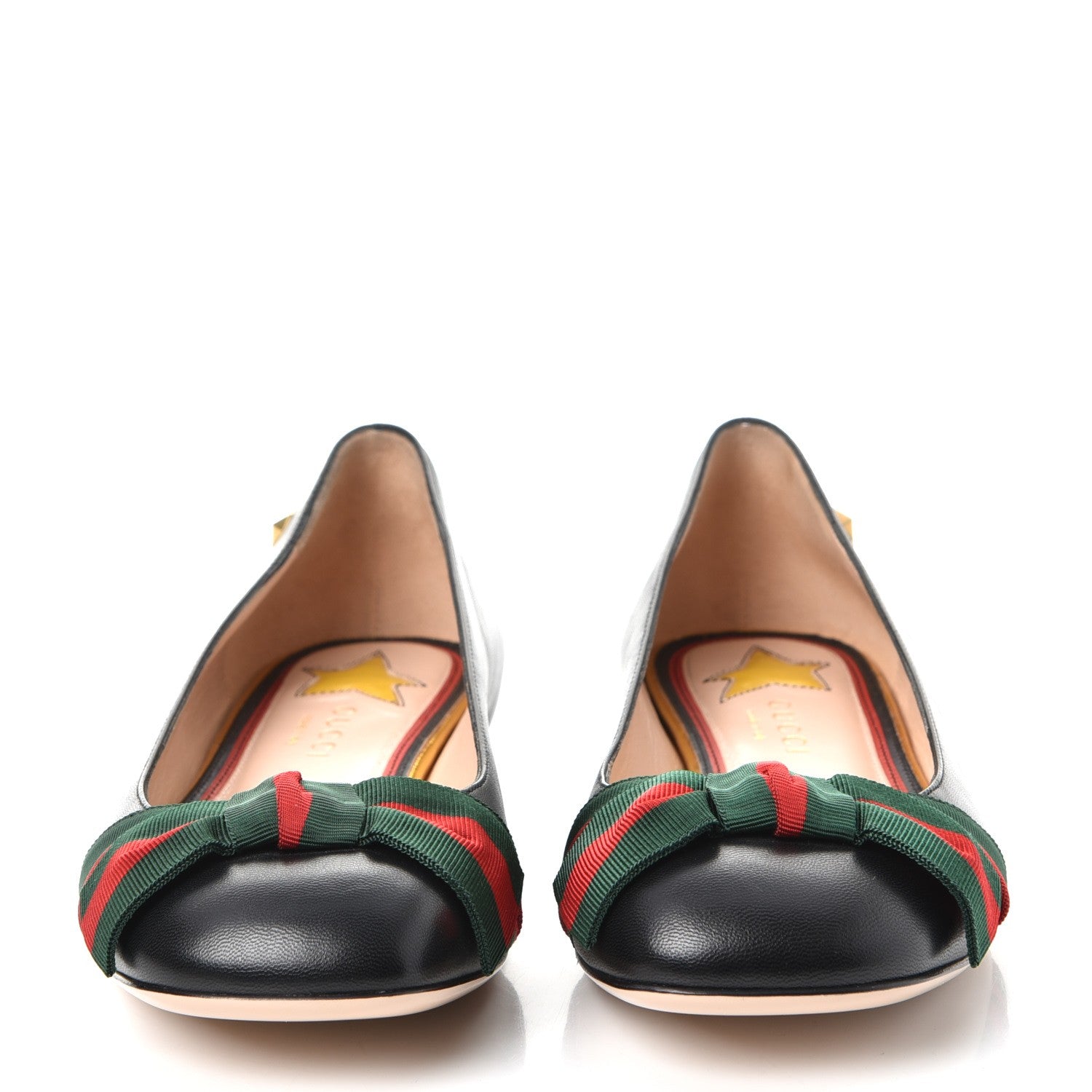 Gucci Calfskin Web Ballerina Flat 37 Nero Black 2 of 8