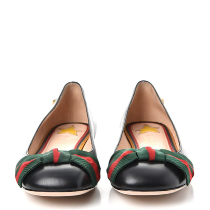 Gucci Calfskin Web Ballerina Flat 37 Nero Black 2 of 8