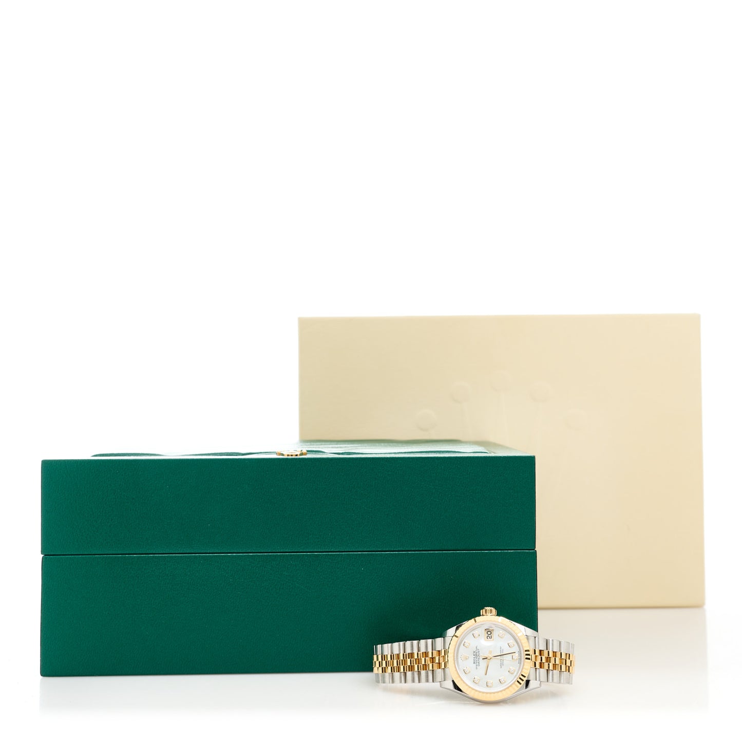 Stainless Steel 18K Yellow Gold Diamond Mother of Pearl 28mm Oyster Perpetual Datejust Watch 279173