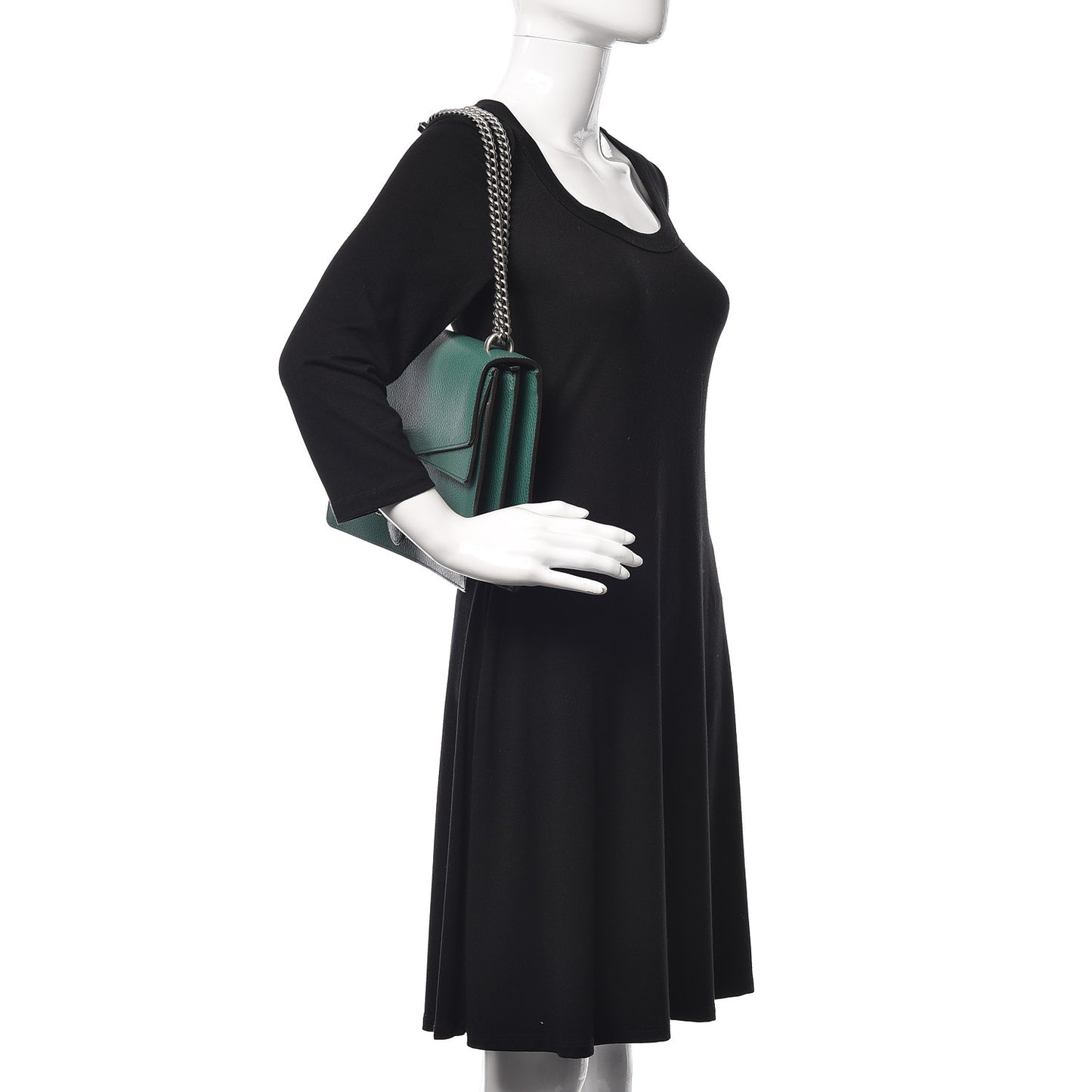 Dollar Calfskin Crystal Medium Dionysus Shoulder Bag Emerald