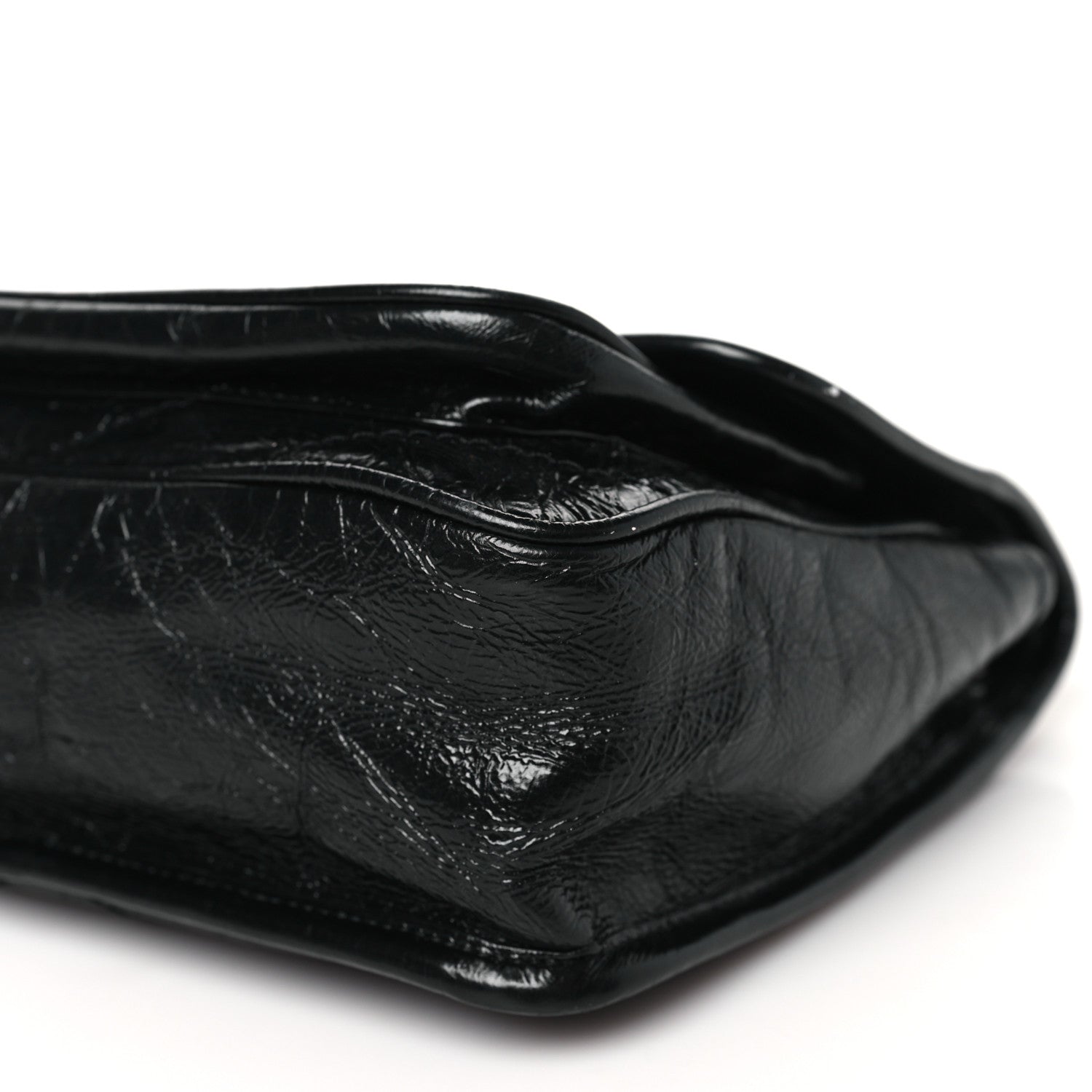 Saint Laurent Crinkled Calfskin Matelasse Monogram Baby Niki Chain Satchel Black 10 of 11