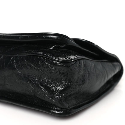 Saint Laurent Crinkled Calfskin Matelasse Monogram Baby Niki Chain Satchel Black 10 of 11