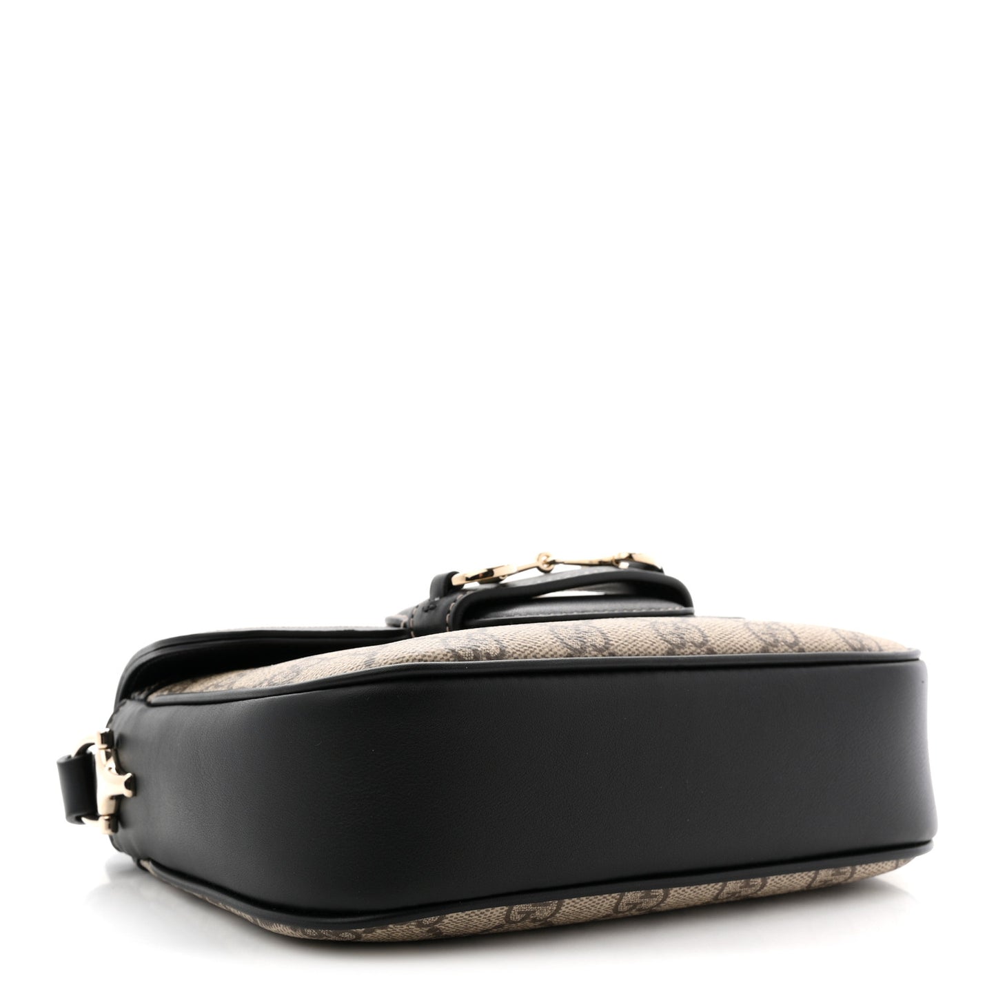 GG Supreme Monogram Horsebit 1955 Soft Small Shoulder Bag Beige Black