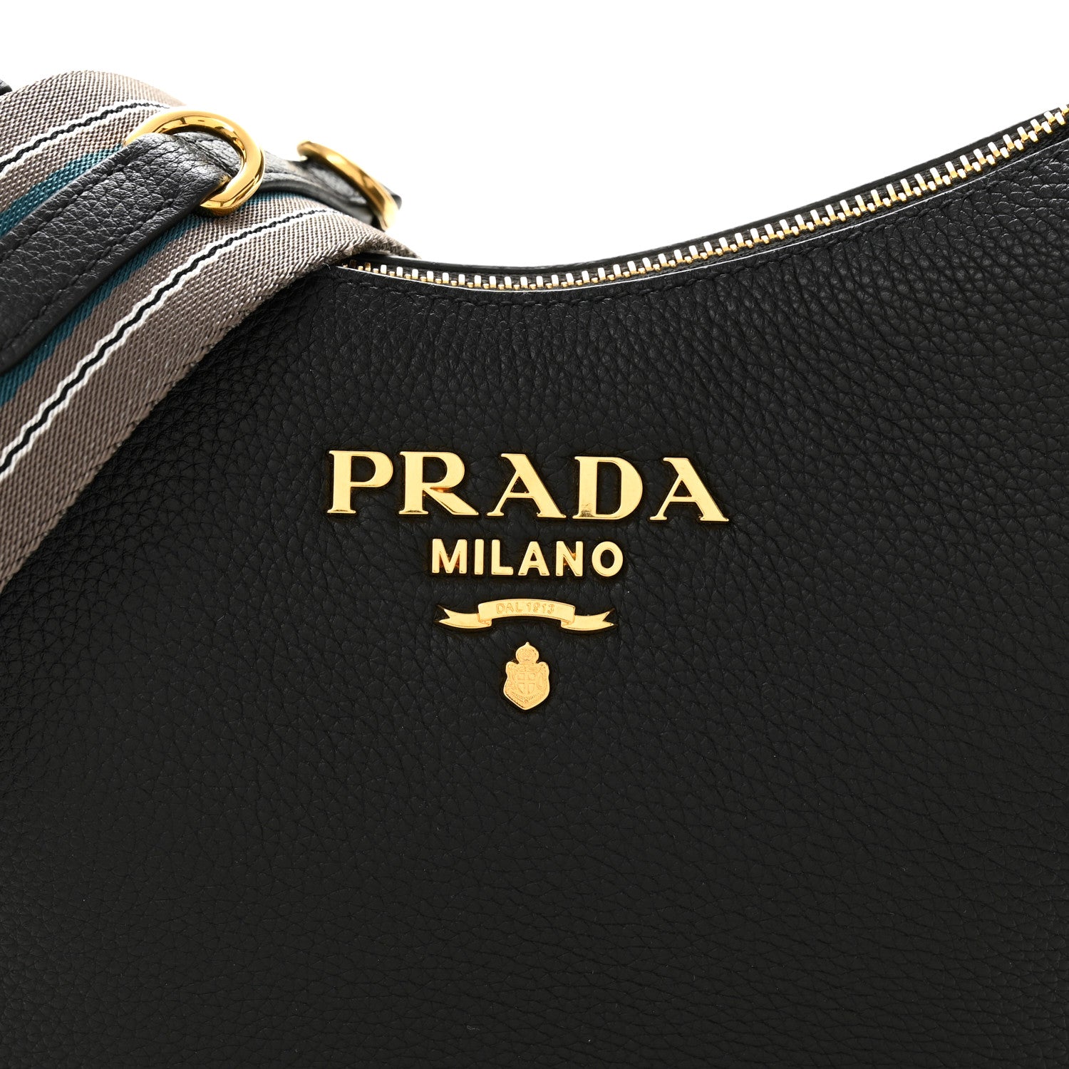 Prada Vitello Phenix Small Zippered Messenger Hobo Black 1863507