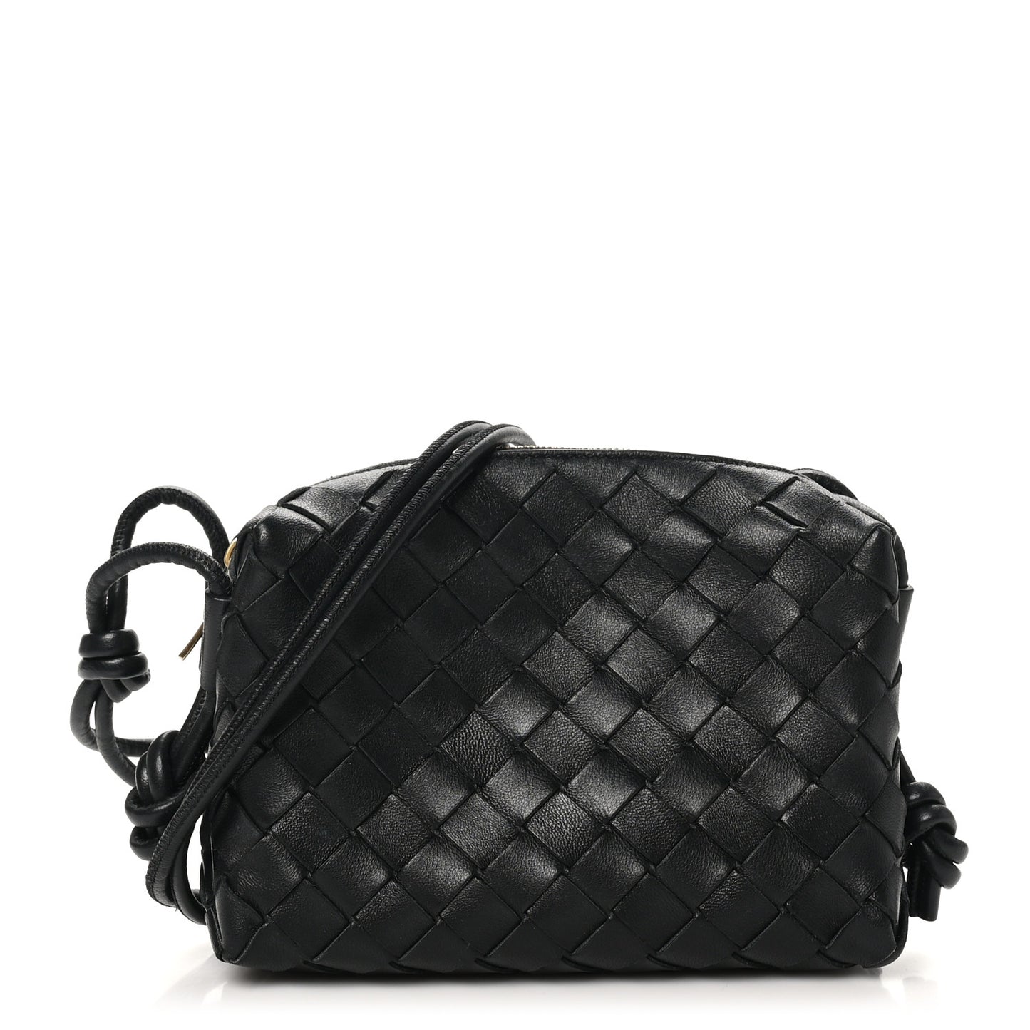 Nappa Intrecciato Mini Loop Camera Bag Black