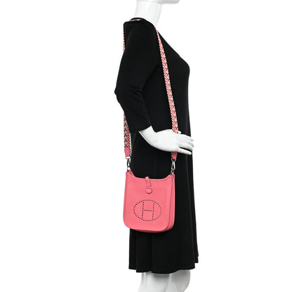 Hermes Taurillon Clemence Allegro Evelyne TPM Rose Azalee Rose Confetti 2 of 11