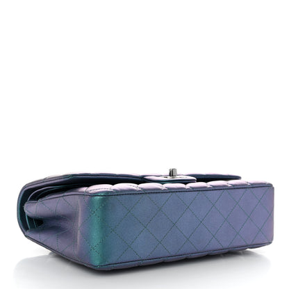 Chanel Metallic Lambskin Quilted Medium Double Flap Turquoise 4 of 10