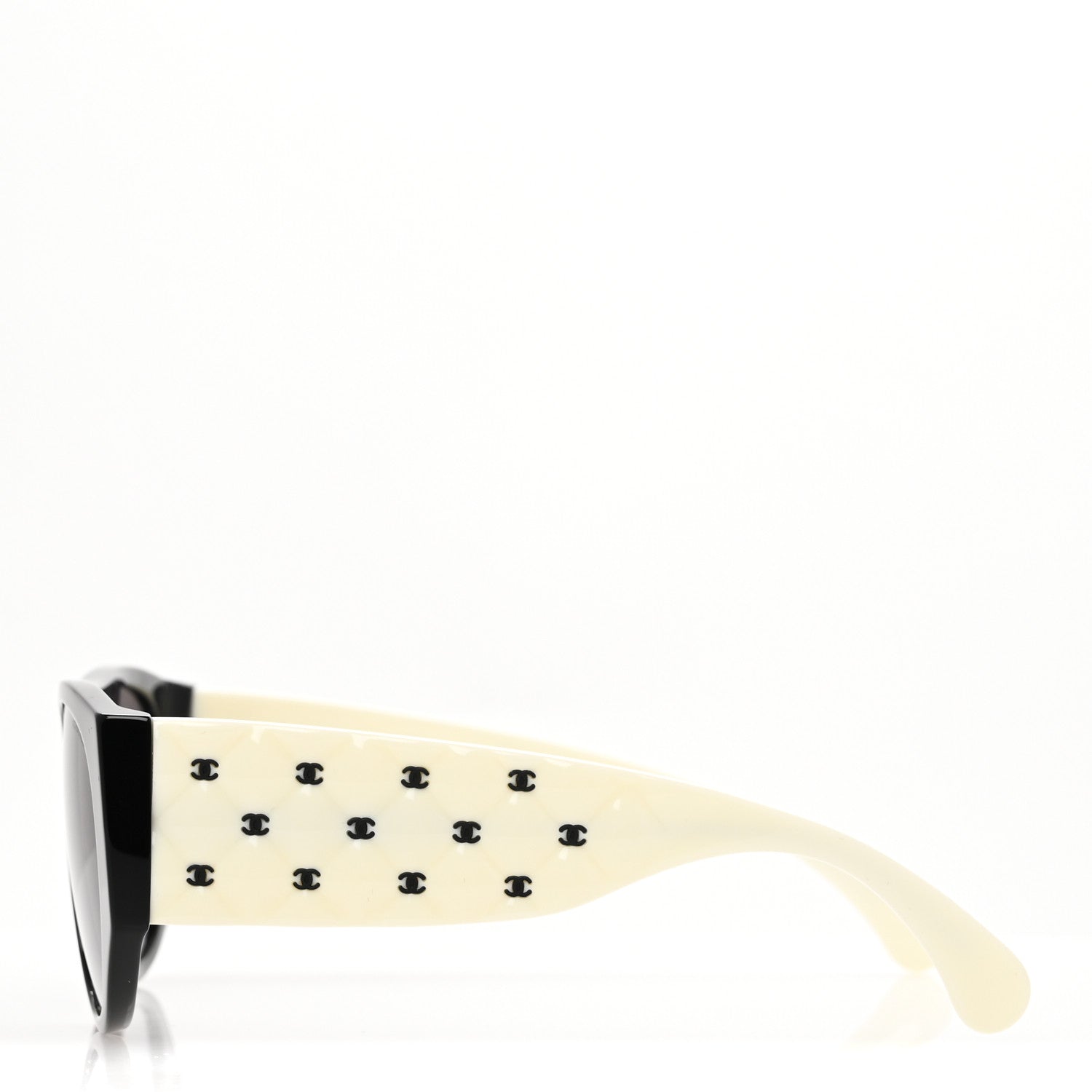 Chanel Acetate Quilted CC Pilot Sunglasses 71465 White Black 3 of 8
