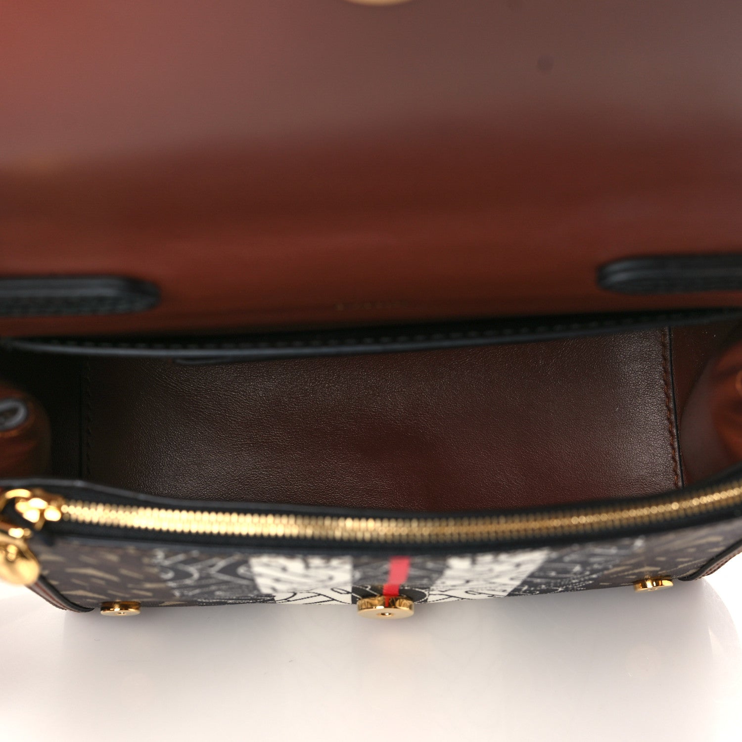 Burberry E-Canvas Monogram Stripe Hackberry Crossbody Bag Bridle Brown 5 of 6