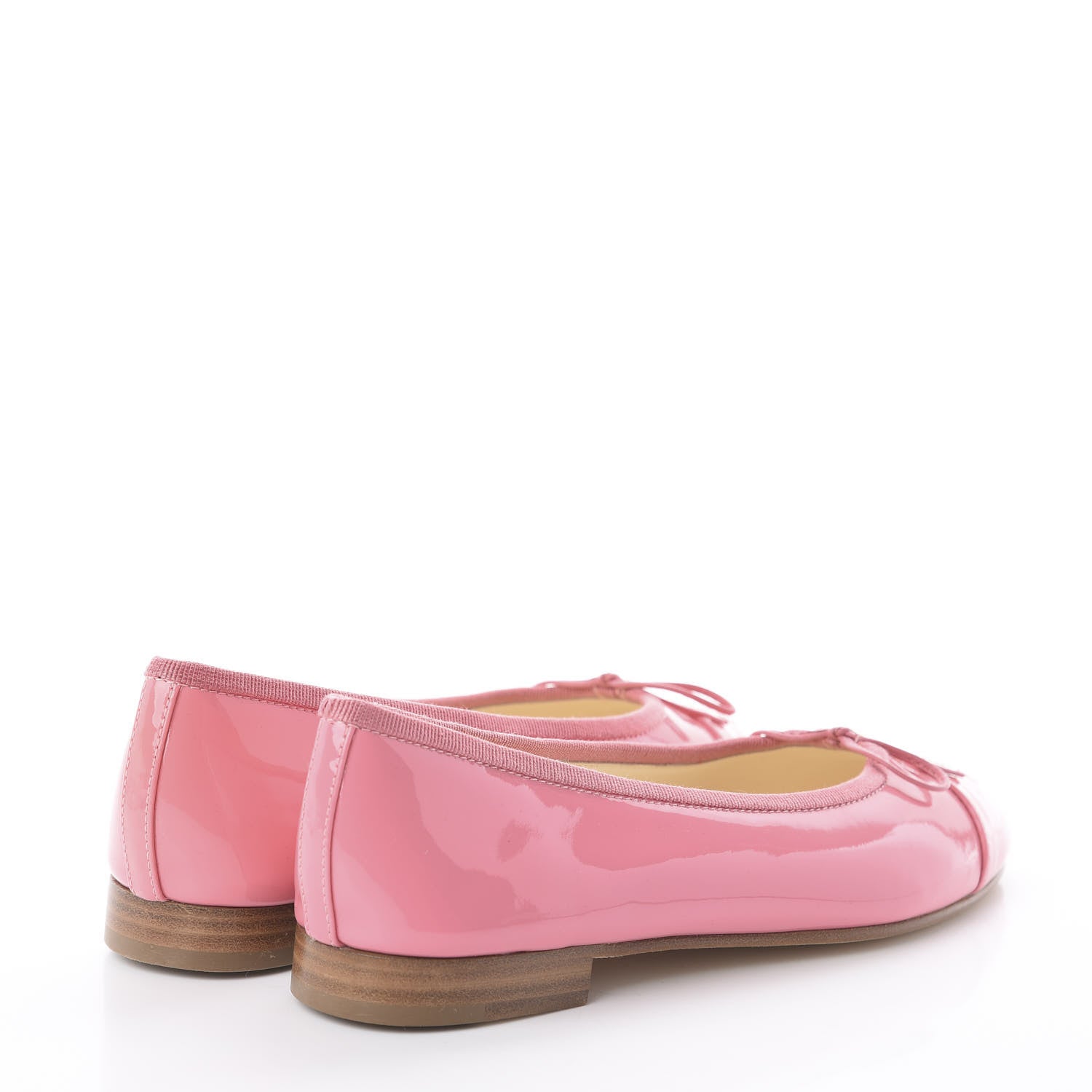 Chanel Patent Calfskin CC Cap Toe Ballerina Flats 35 Pink 4 of 7