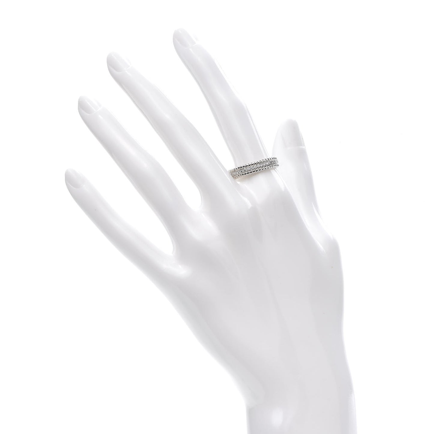 Platinum Diamond Schlumberger Rope Two-Row Ring 56 7.5