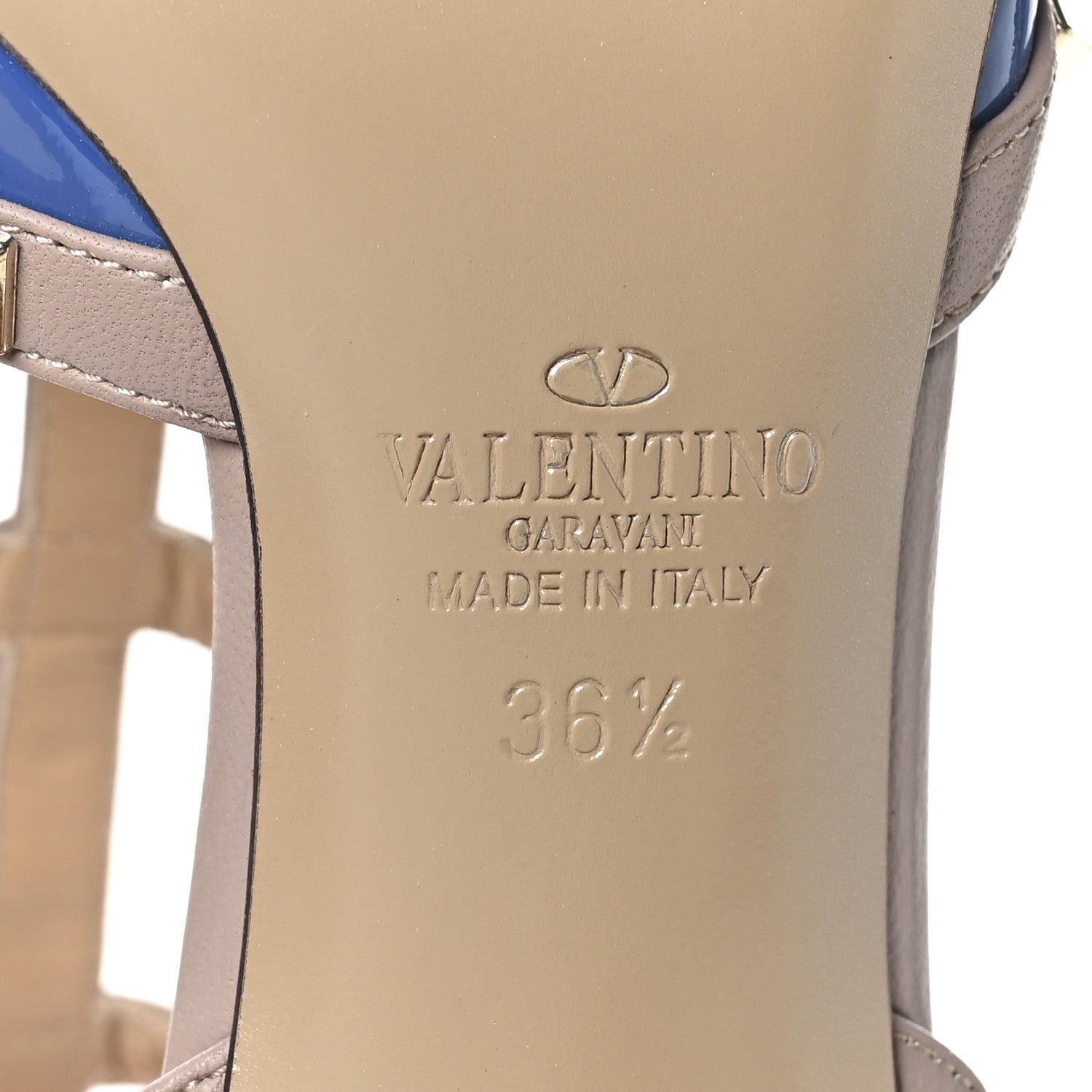 Valentino Garavani Patent Rockstud Ankle Strap 65mm Pumps 36.5 Indaco Poudre 8 of 9