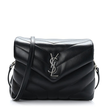Saint Laurent Calfskin Y Quilted Monogram Toy Loulou Crossbody Bag Black 1 of 10