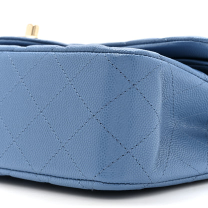 Chanel Caviar Quilted Medium Double Flap Blue 9 of 11