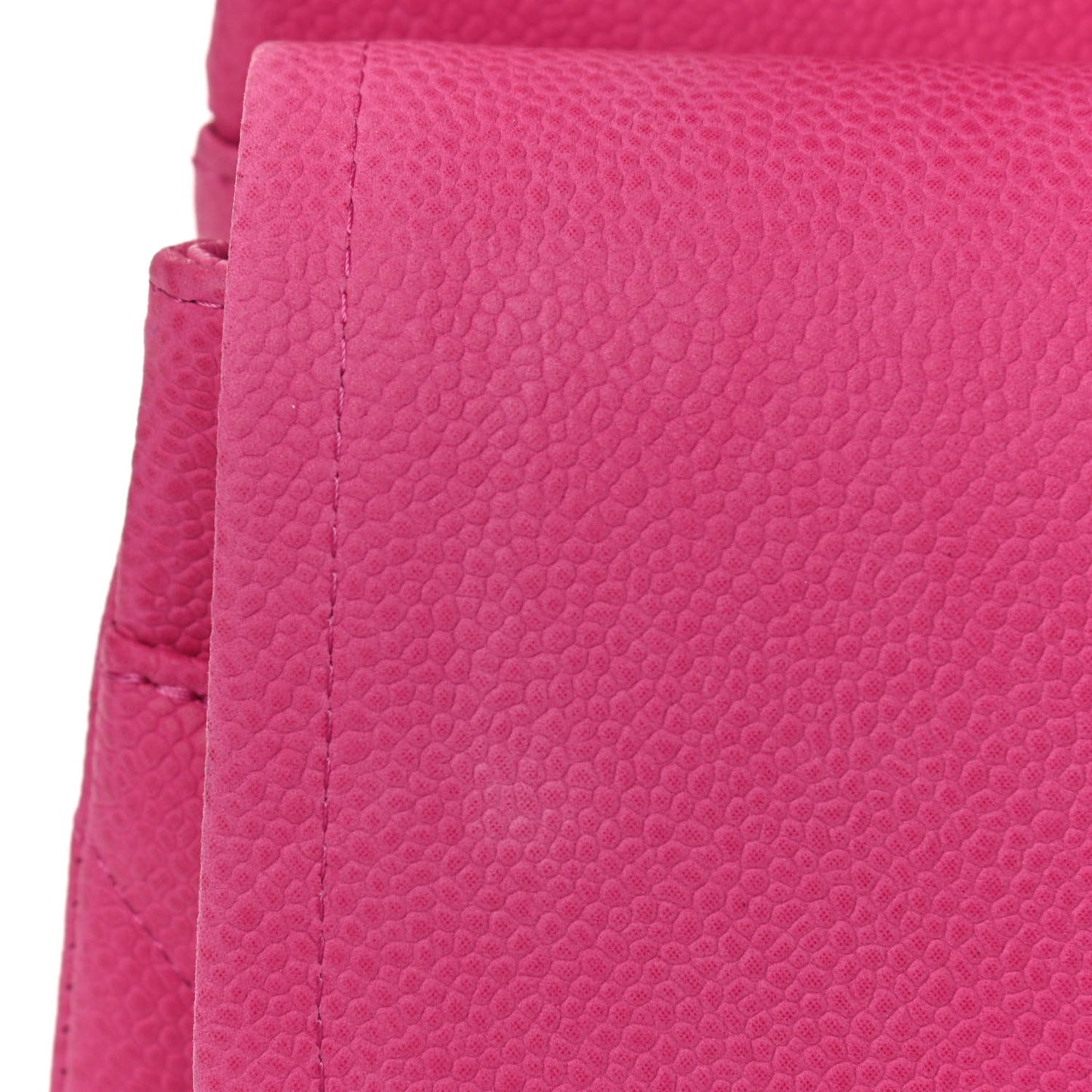 Iridescent Caviar Quilted Jumbo Double Flap Pink