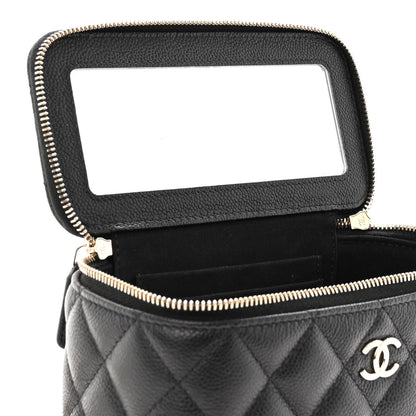 Chanel Caviar Quilted Small Tiny CC Vanity Case With Chain Black 11 of 11