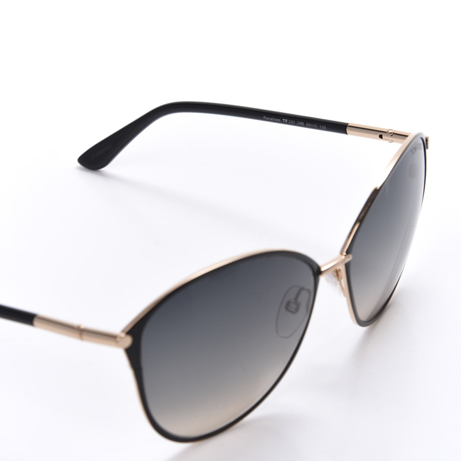 Tom Ford Penelope Vintage Round Sunglasses TF320 Black 6 of 8
