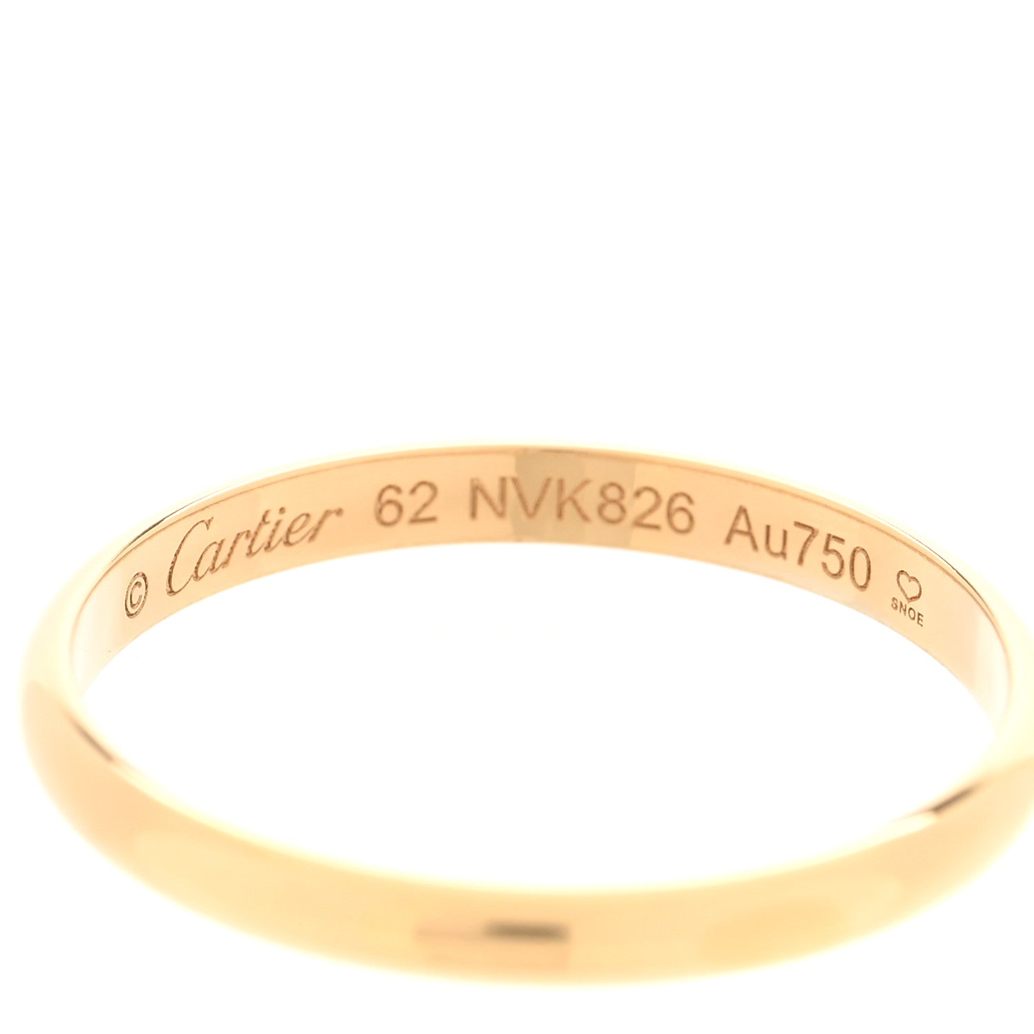 Cartier 18K Yellow Gold 2.5mm 1895 Wedding Band Ring 62 10 4 of 5