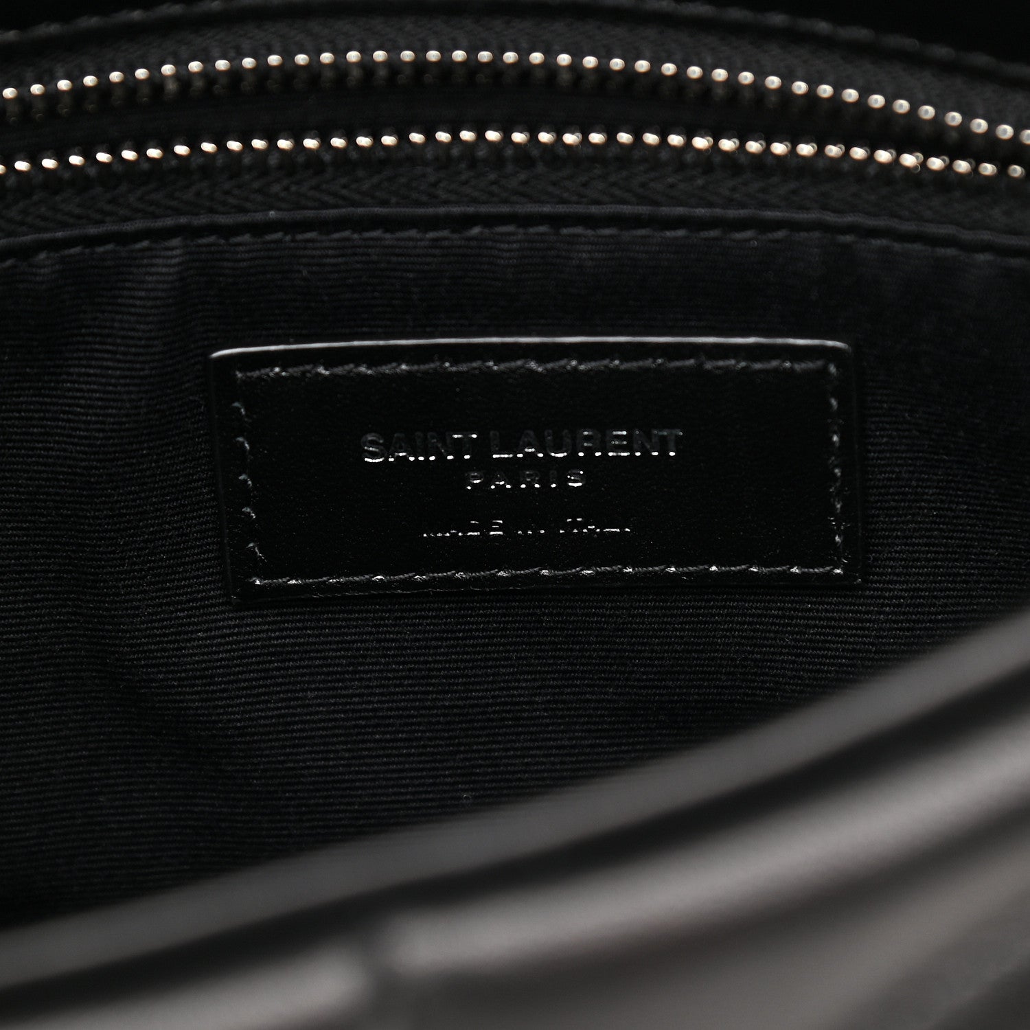 Saint Laurent Lambskin Quilted Toy Loulou Puffer Monogram Chain Satchel Black 6 of 8
