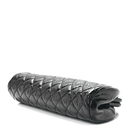 Chanel Distressed Patent Quilted Timeless Clutch Black 9 of 11