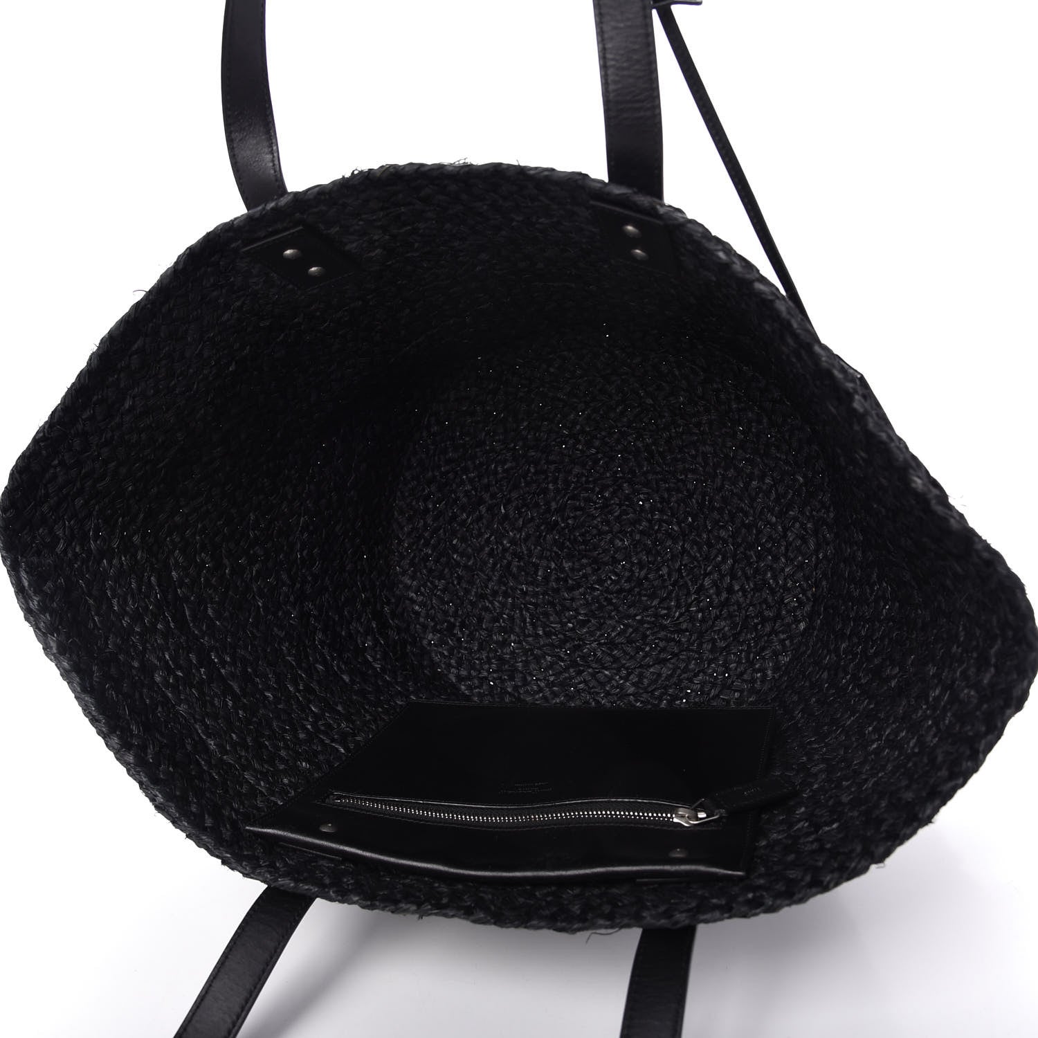 Saint Laurent Raffia Medium Panier Bag Black 5 of 9