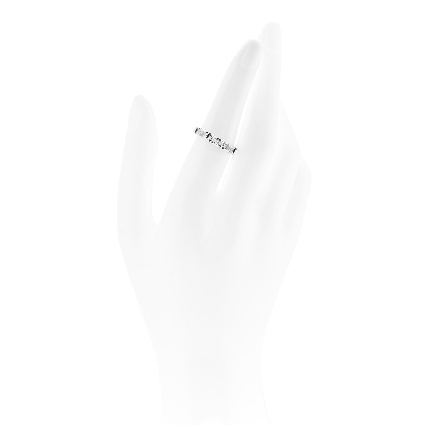 18K White Gold Narrow T True Band Ring 53 6.5