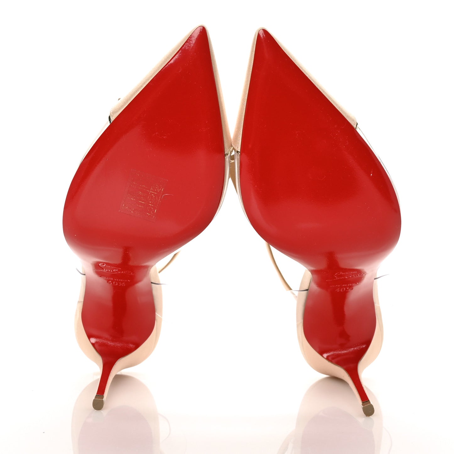 Satin PVC Specchio Naked Bow 100 Pumps 40.5 Version Nude