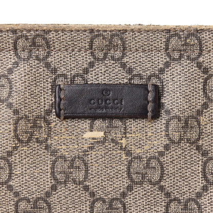 Gucci GG Supreme Monogram Medium Flat Messenger Bag Dark Brown 9 of 13