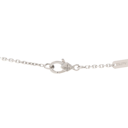 Van Cleef & Arpels 18K White Gold Chalcedony Vintage Alhambra Pendant Necklace 4 of 6