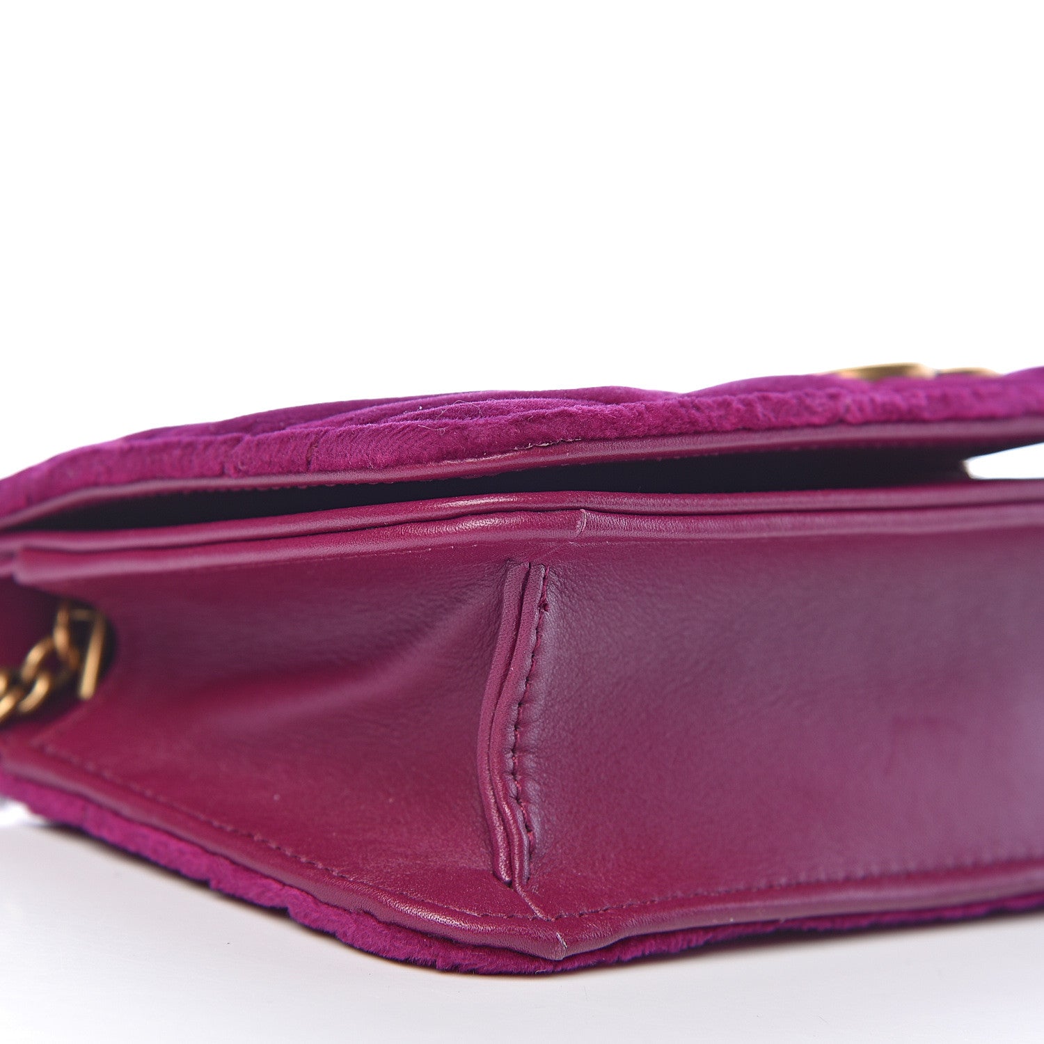 Gucci Velvet Matelasse GG Marmont Mini Bag Fuchsia Violet Cyclamen 7 of 10
