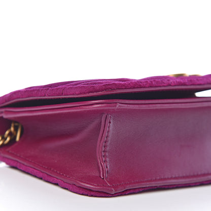 Gucci Velvet Matelasse GG Marmont Mini Bag Fuchsia Violet Cyclamen 7 of 10
