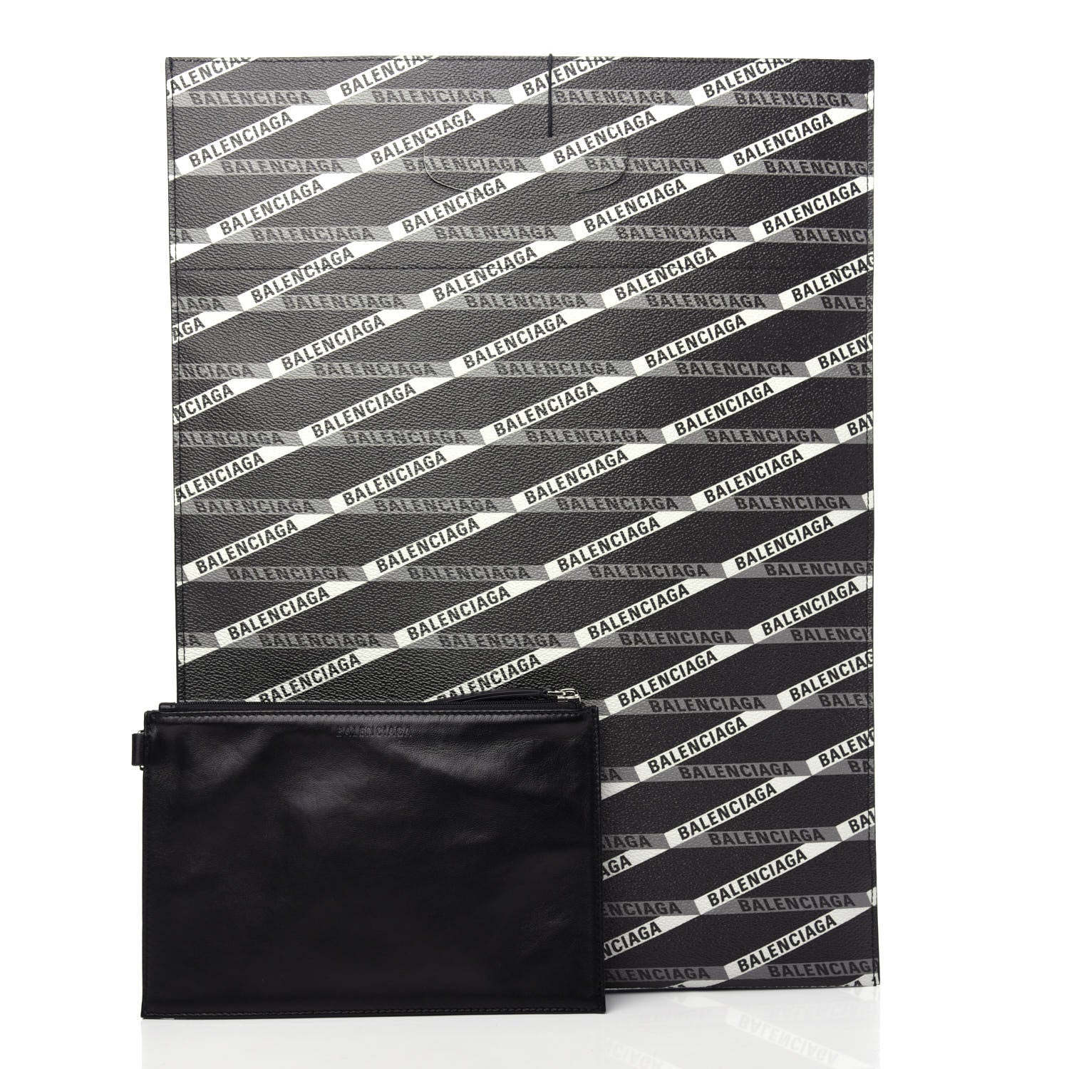 Balenciaga Coated Canvas Losange Monogram Plastic Bag Shopper S Black Grey 3 of 9