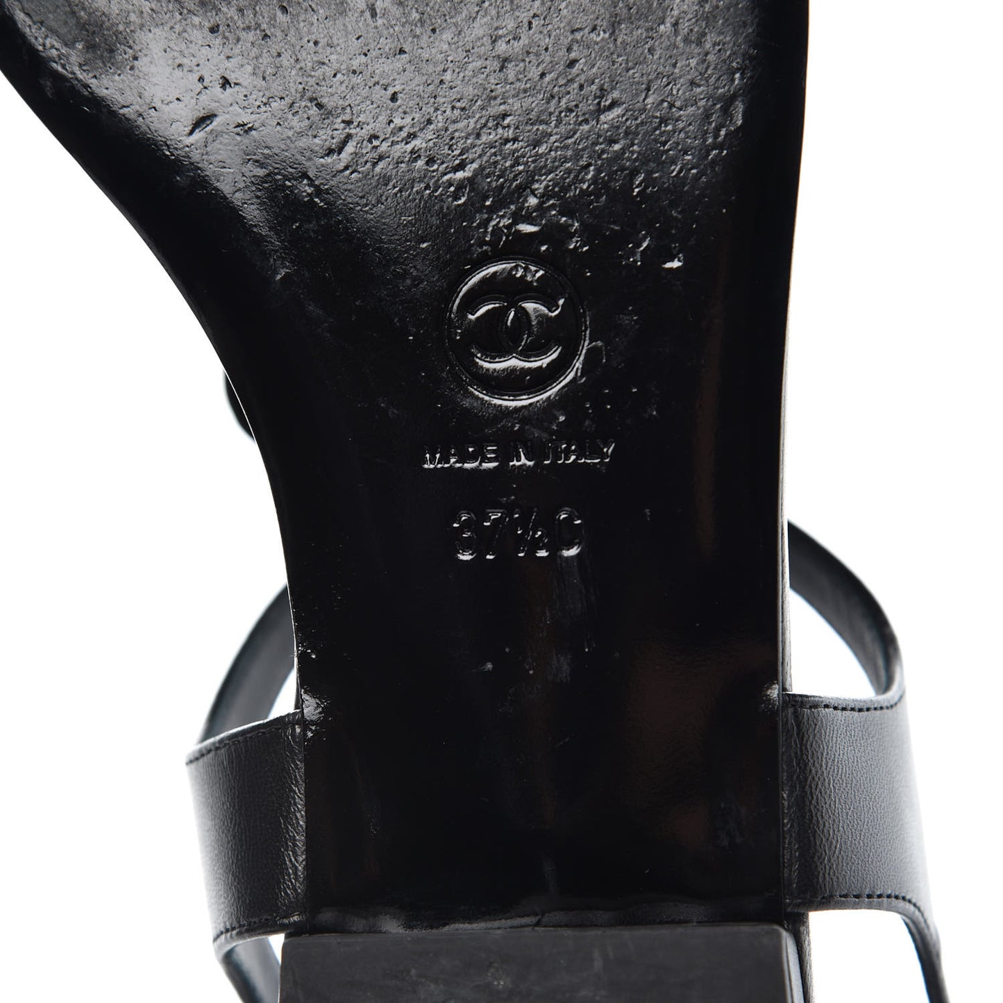 Lambskin Camellia Thong Sandals 37.5 Black