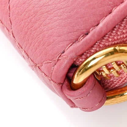 Christian Dior Grained Calfskin Supple Cannage Caro Compact Zipped Wallet Pink Yarrow 8 of 8