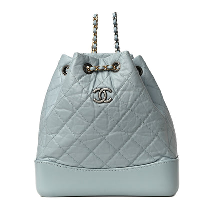 Chanel Aged Calfskin Quilted Small Gabrielle Backpack Light Blue 1 of 10