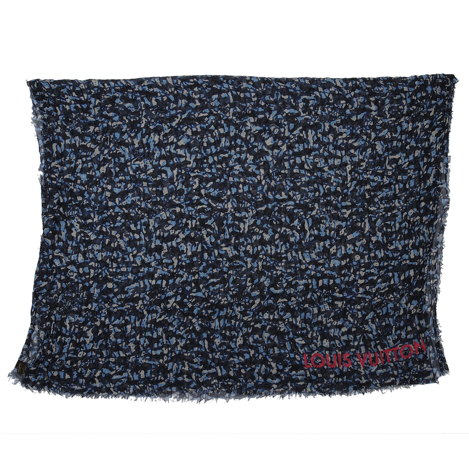 Louis Vuitton Cashmere Silk Lezard Etole Stole Blue 5 of 8
