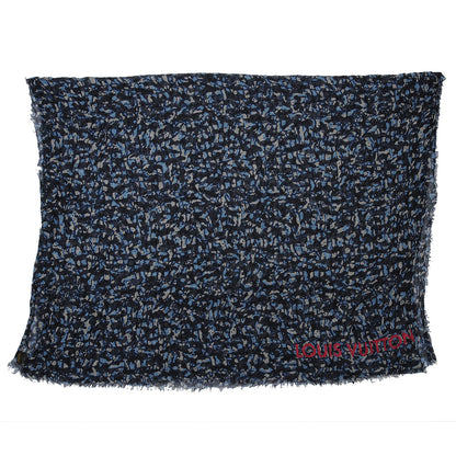 Louis Vuitton Cashmere Silk Lezard Etole Stole Blue 5 of 8