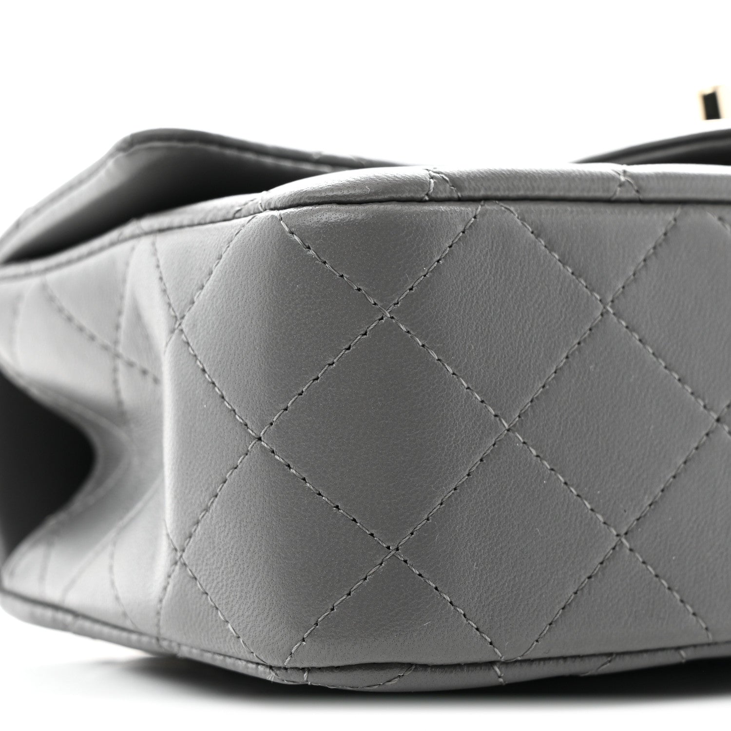 Chanel Lambskin Quilted Mini Top Handle Rectangular Flap Dark Grey 9 of 11