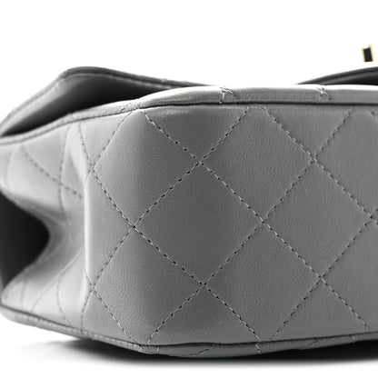 Chanel Lambskin Quilted Mini Top Handle Rectangular Flap Dark Grey 9 of 11