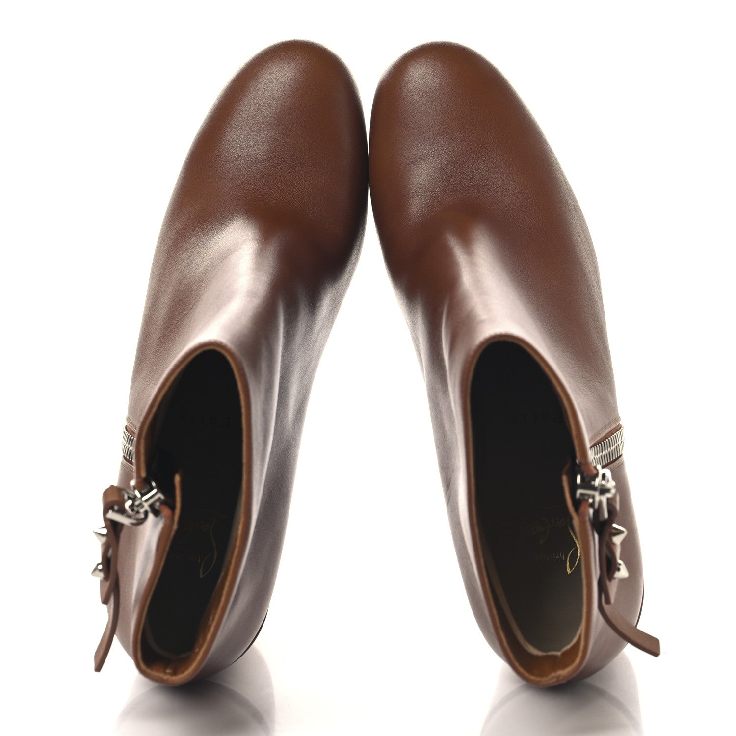 Christian Louboutin Calfskin Ziptotal 85 Ankle Boots 39 Cuoio 2 of 8
