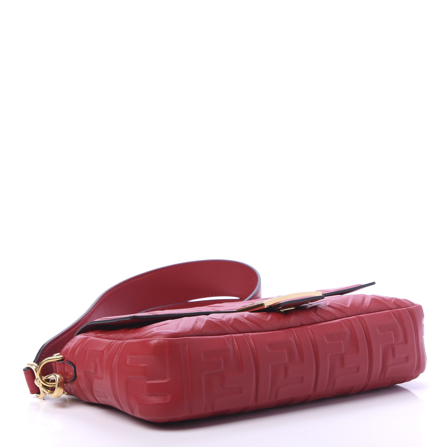 Fendi Nappa FF 1974 Embossed Baguette Fragola 4 of 10