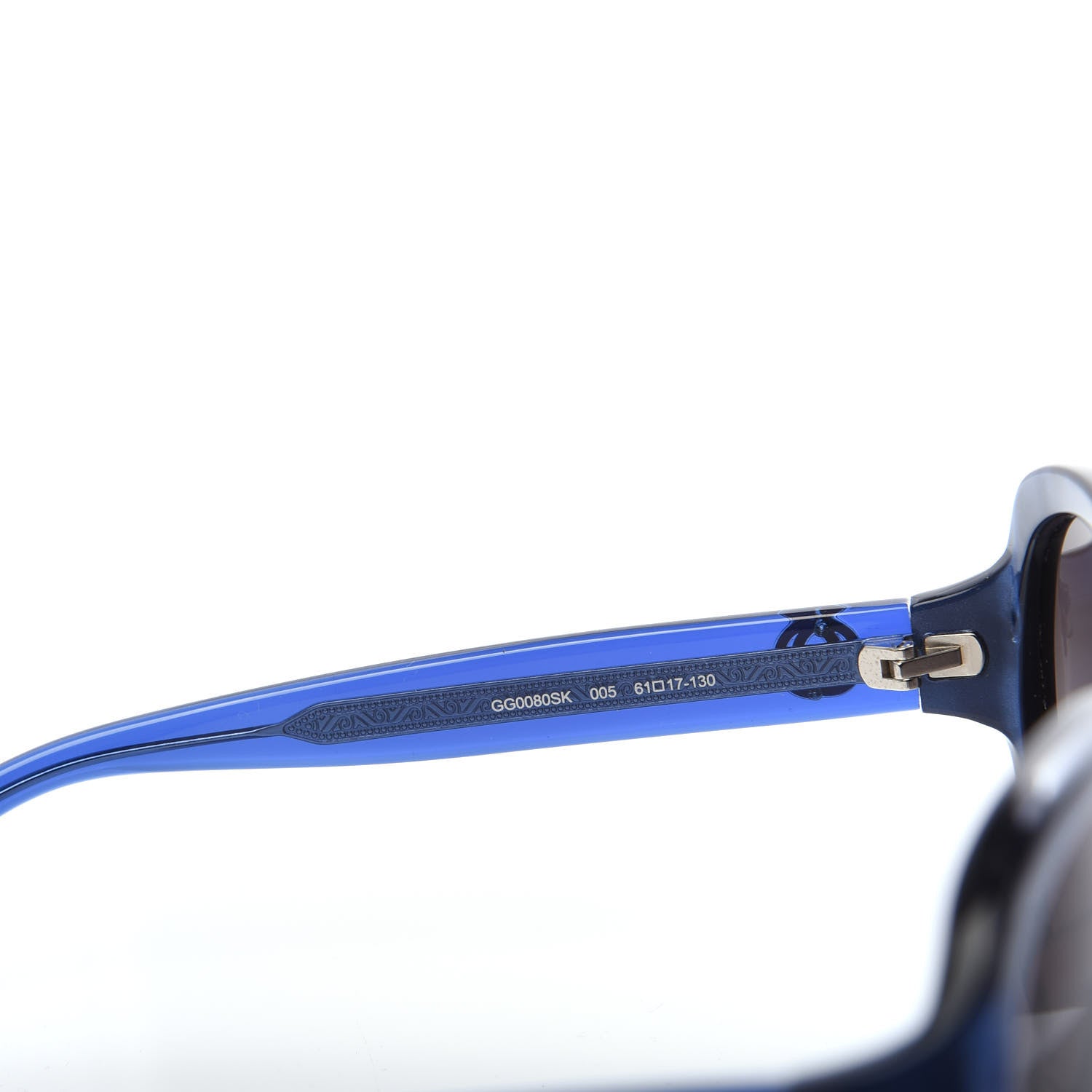 Gucci Acetate Oversized Round Sunglasses GG0080SK Blue 6 of 8