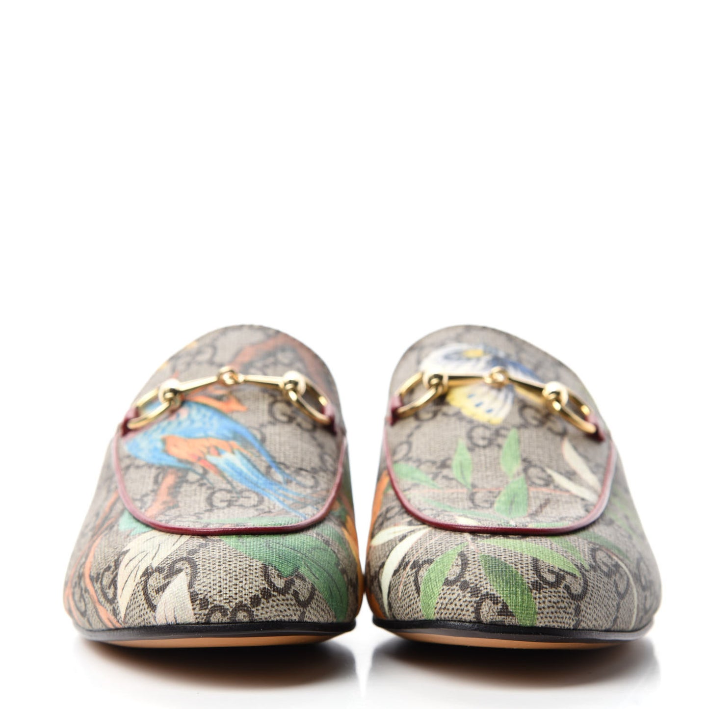 GG Supreme Monogram Tian Womens Princetown Slippers 35.5 Beige Ebony Multicolor