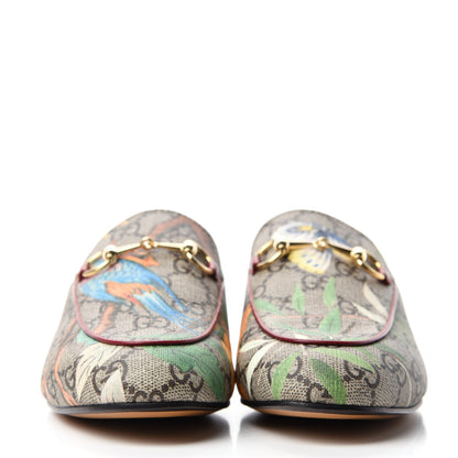 Gucci GG Supreme Monogram Tian Womens Princetown Slippers 35.5 Beige Ebony Multicolor 2 of 9