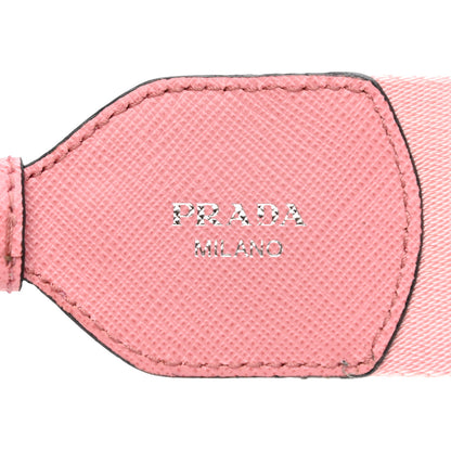 Prada Vitello Daino Striped Fabric Shoulder Strap Petalo 3 of 6