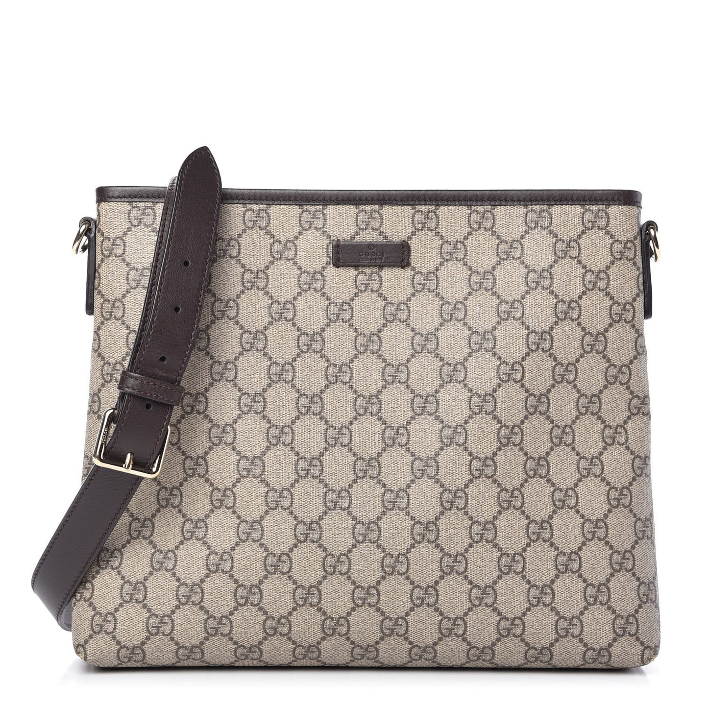 GG Plus Monogram Medium Flat Messenger Bag Dark Brown