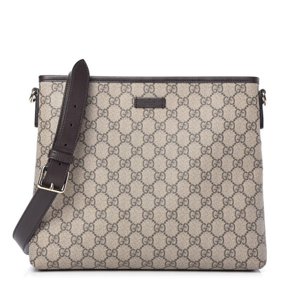 Gucci GG Plus Monogram Medium Flat Messenger Bag Dark Brown 1 of 11