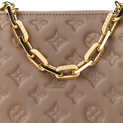 Louis Vuitton Lambskin Embossed Monogram Coussin PM Taupe 7 of 10
